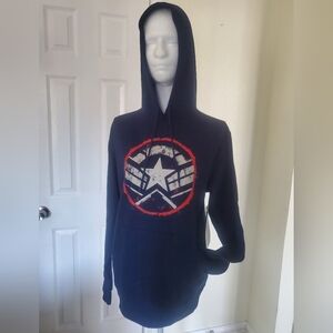 Men's Navy Captain America New World Graphic Hoodie